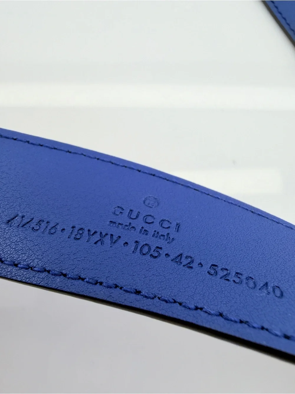 Gucci Blue Monochrome Marmont GG Interlocking 414516 Belt 105/42